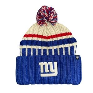 NWT New York Giants Prototype Winter Knit Cuffed Beanie with Pom Adult One Size